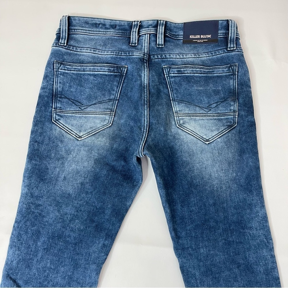 Denim Killer Blu Carrot Fit Mens Jeans Sz 34 Blue Prewash - Picture 14 of 16